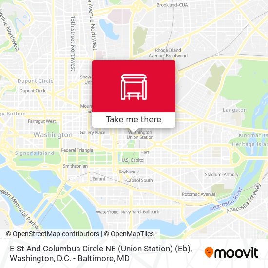 Mapa de E St And Columbus Circle NE (Union Station) (Eb)