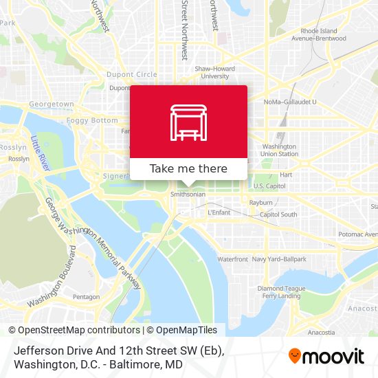 Jefferson Drive And 12th Street SW (Eb) map