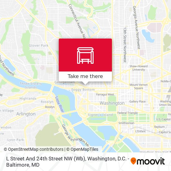 L Street And 24th Street NW (Wb) map