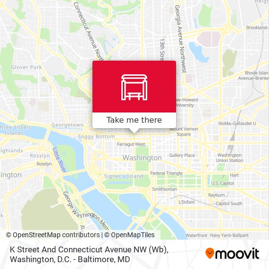 Mapa de K Street And Connecticut Avenue NW (Wb)