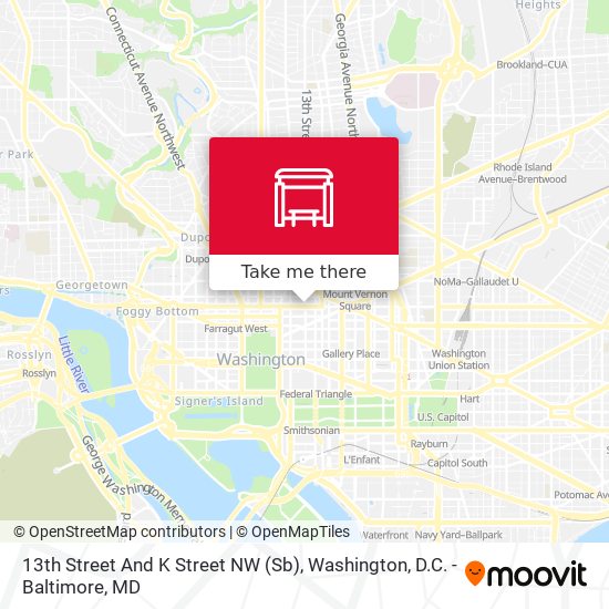13th Street And K Street NW (Sb) map