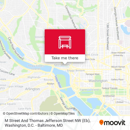 M Street And Thomas Jefferson Street NW (Eb) map