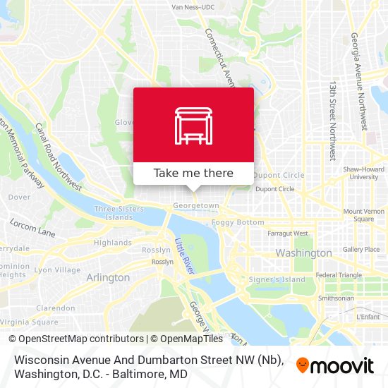 Wisconsin Avenue And Dumbarton Street NW (Nb) map