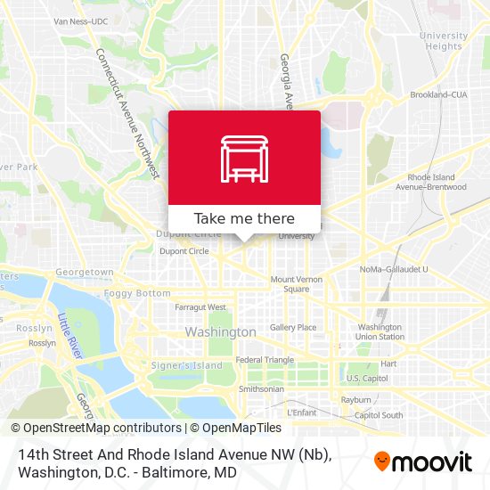 14th Street And Rhode Island Avenue NW (Nb) map