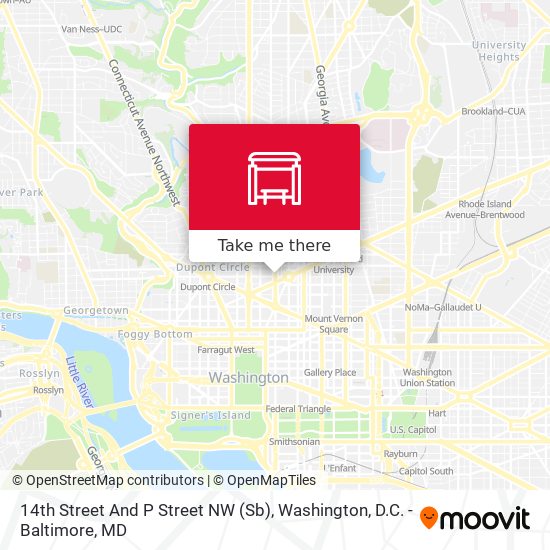 14th Street And P Street NW (Sb) map