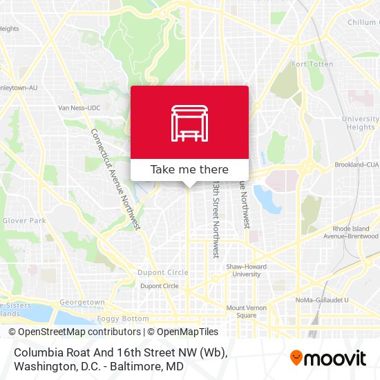 Columbia Roat And 16th Street NW (Wb) map