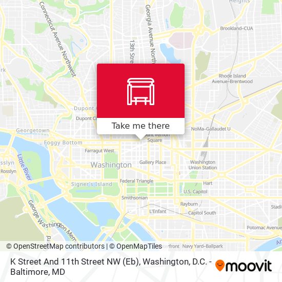 K Street And 11th Street NW (Eb) map