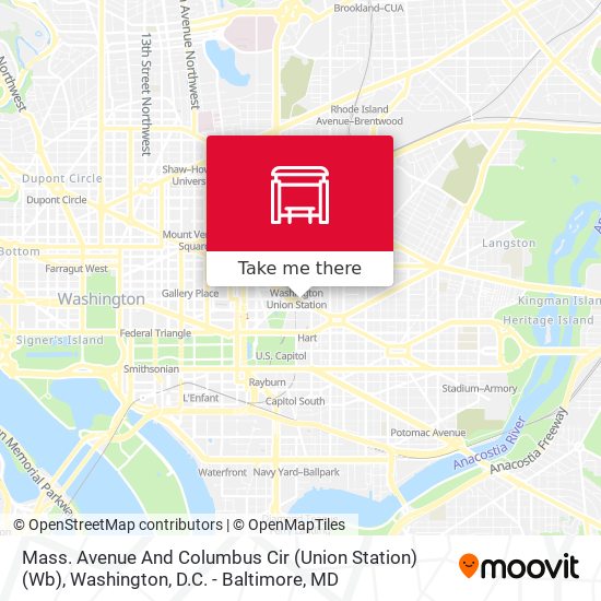 Mapa de Mass. Avenue And Columbus Cir (Union Station) (Wb)