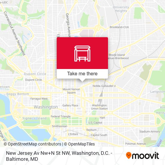 Mapa de New Jersey Av Nw+N St NW