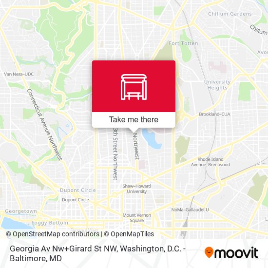 Mapa de Georgia Av Nw+Girard St NW