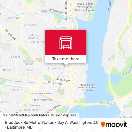 Braddock Rd Metro Station - Bay A map