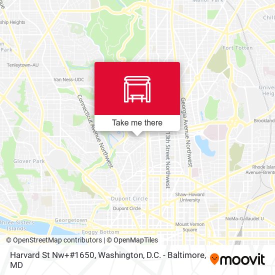 Harvard St Nw+#1650 map