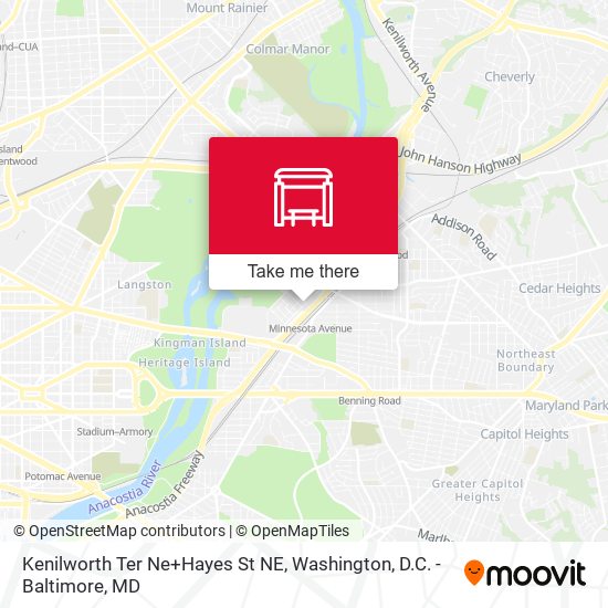 Mapa de Kenilworth Ter Ne+Hayes St NE