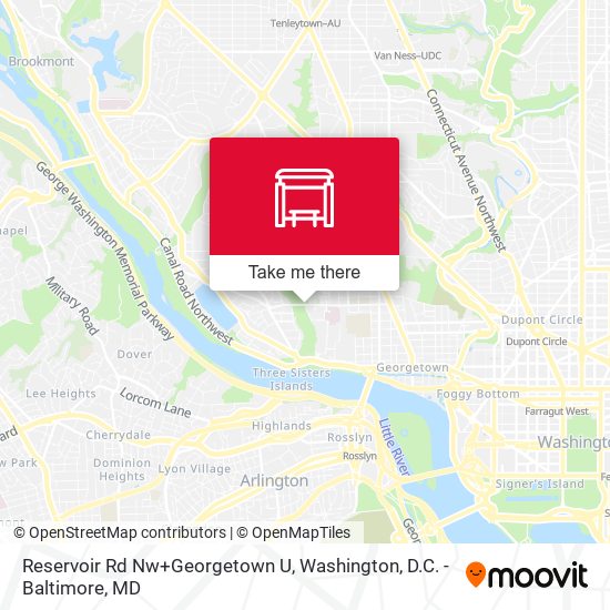 Reservoir Rd Nw+Georgetown U map