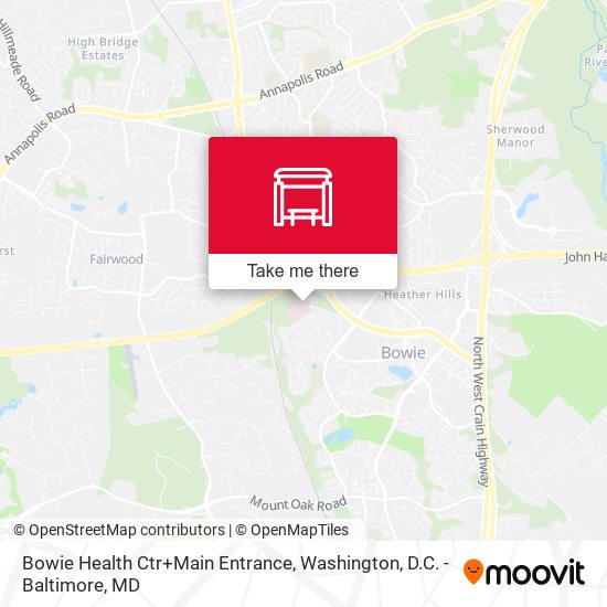 Mapa de Bowie Health Ctr+Main Entrance