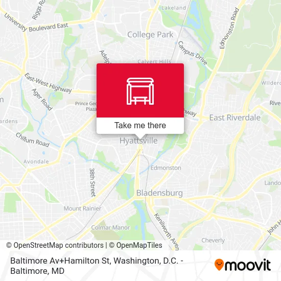Baltimore Av+Hamilton St map