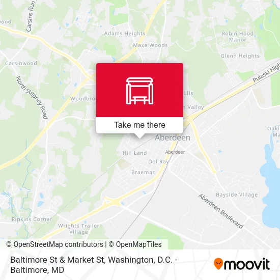 Baltimore St & Market St map