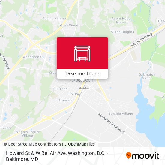 Howard St & W Bel Air Ave map