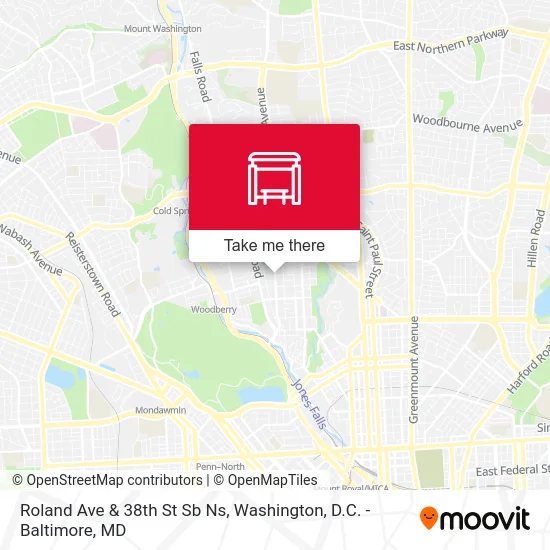 Roland Ave & 38th St Sb Ns map