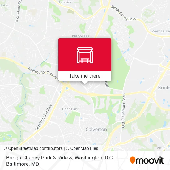 Briggs Chaney Park & Ride  & map
