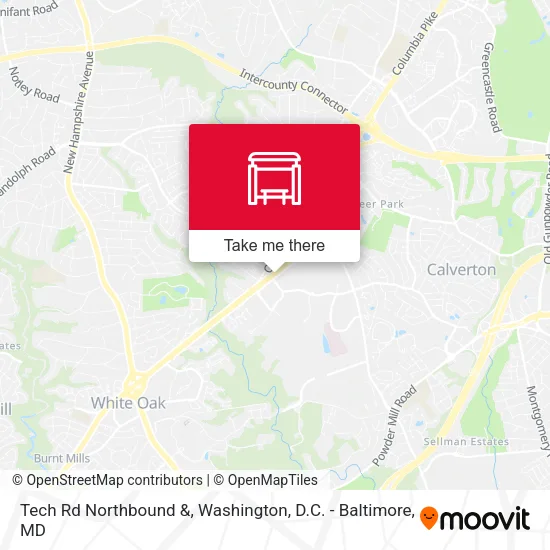 Tech Rd Northbound  & map