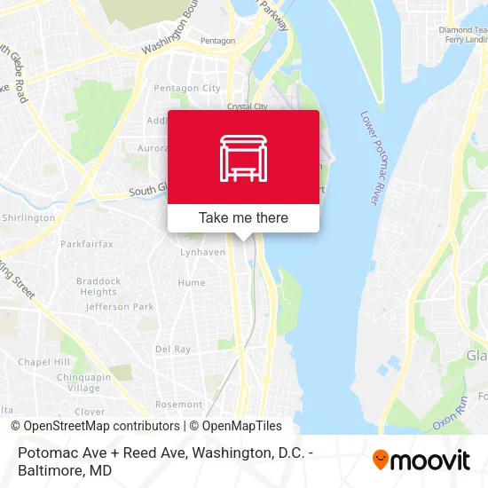 Mapa de Potomac Ave + Reed Ave