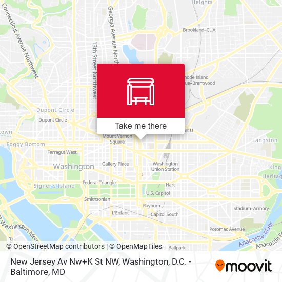 New Jersey Av Nw+K St NW map