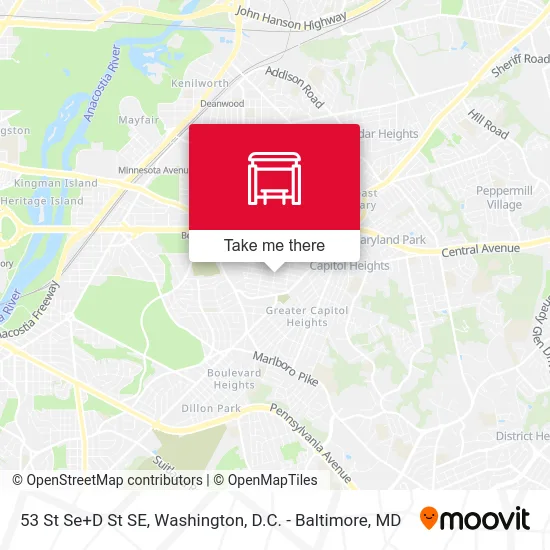 53 St Se+D St SE map