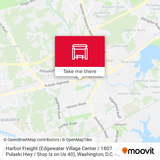 Mapa de Harbor Freight (Edgewater Village Center / 1807 Pulaski Hwy / Stop Is on Us 40)