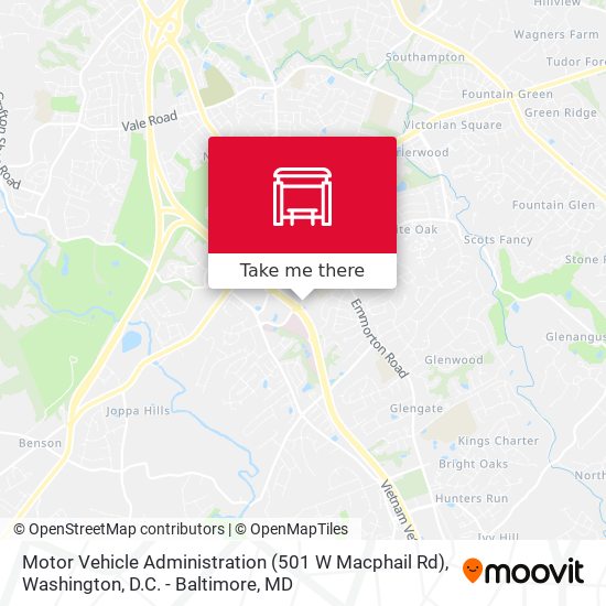 Mapa de Motor Vehicle Administration (501 W Macphail Rd)