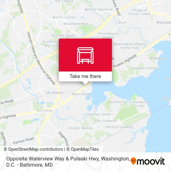 Opposite Waterview Way & Pulaski Hwy map