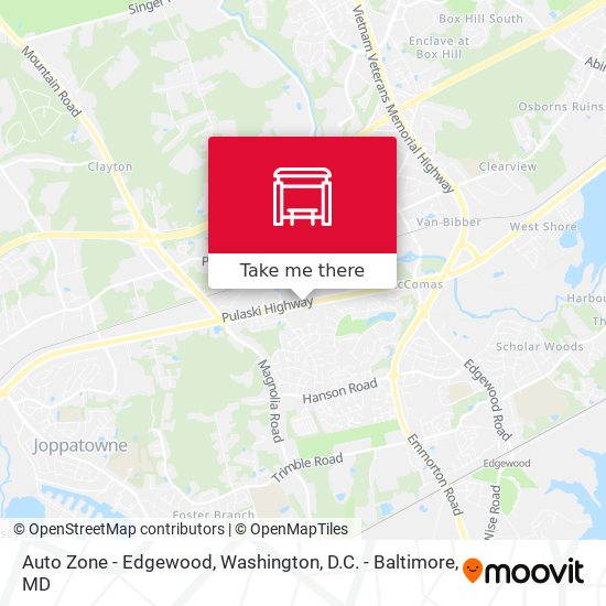 Mapa de Auto Zone - Edgewood