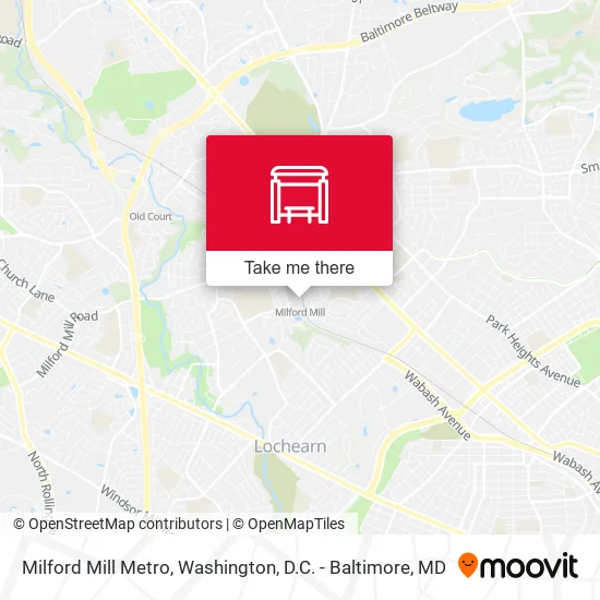 Mapa de Milford Mill Metro
