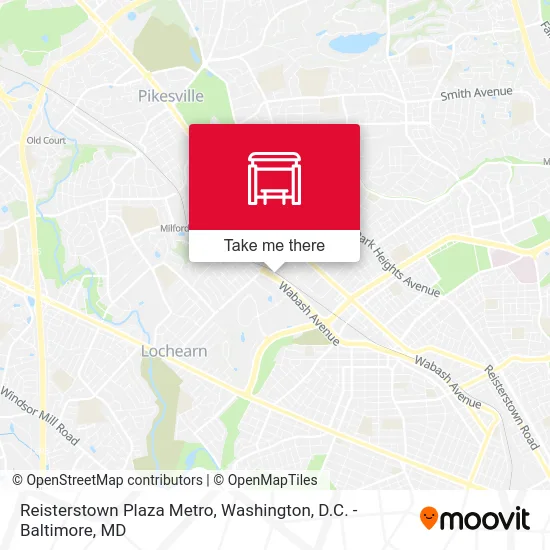 Reisterstown Plaza Metro map