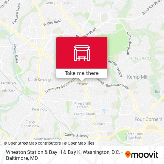 Mapa de Wheaton Station  & Bay H & Bay K