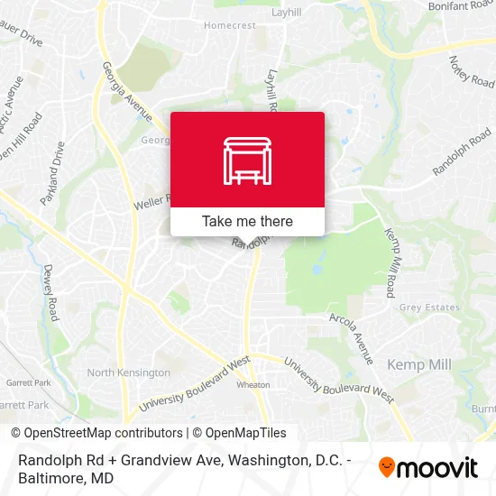 Randolph Rd + Grandview Ave map