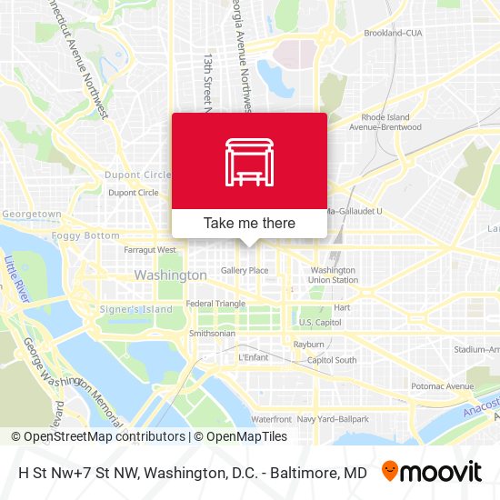 Mapa de H St Nw+7 St NW