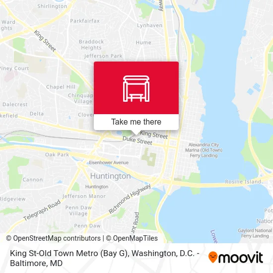 Mapa de King St-Old Town Metro (Bay G)