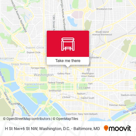 H St Nw+6 St NW map