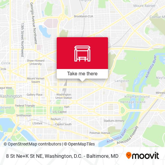 8 St Ne+K St NE map