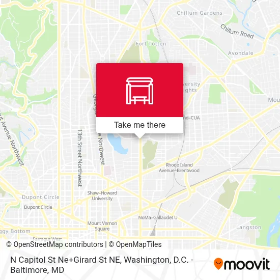 N Capitol St Ne+Girard St NE map