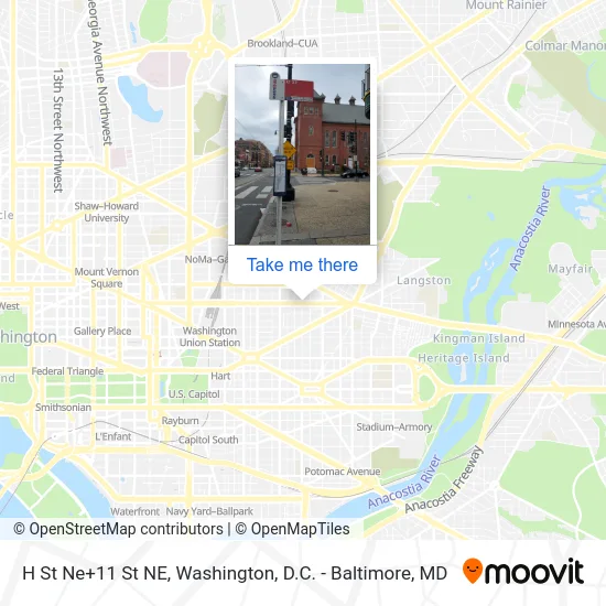 H St Ne+11 St NE map
