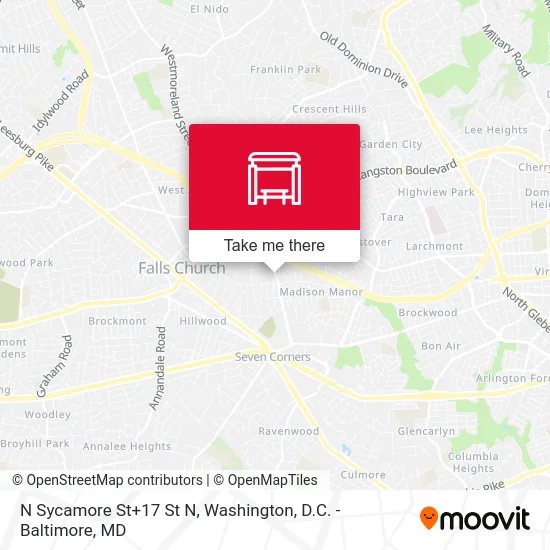 N Sycamore St+17 St N map