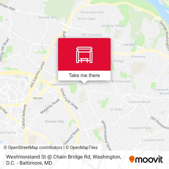 Westmoreland St @ Chain Bridge Rd map