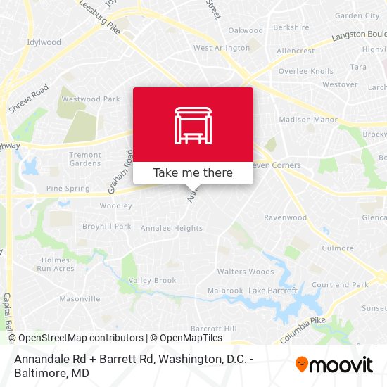 Annandale Rd + Barrett Rd map