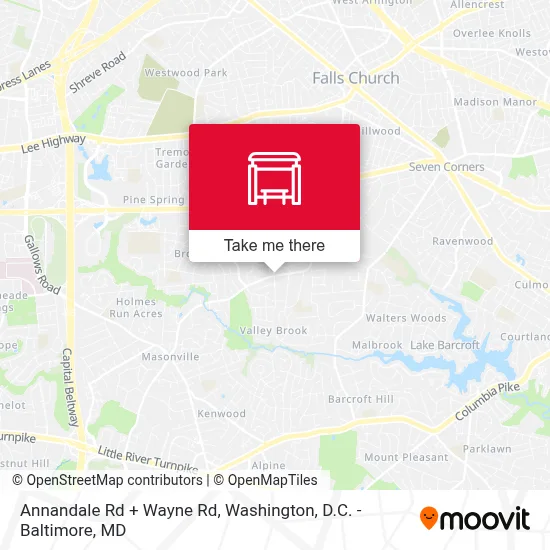 Annandale Rd + Wayne Rd map