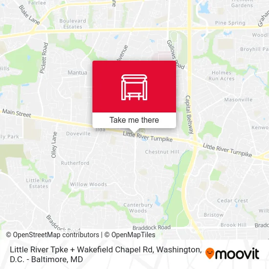 Little River Tpke + Wakefield Chapel Rd map