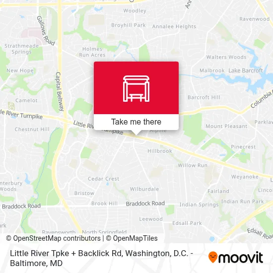 Little River Tpke + Backlick Rd map