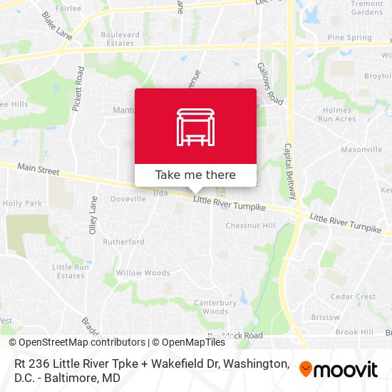 Rt 236 Little River Tpke + Wakefield Dr map
