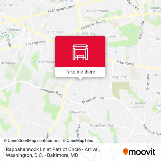 Rappahannock Ln at Patriot Circle - Arrival map